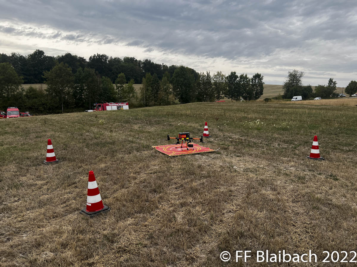 Drohne im Einsatz: Brand landw. Anwesen